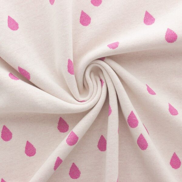 Coupon - 90cm - Sweat Jacquard glow drops lurex - Rose