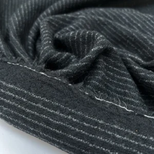 Paris Stripe – Laine & Coton Gris Noir <b class="prixprod"><br>35€/m</b> – Image 3