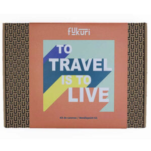 Kit broderie canevas Fukuri – To Travel Is To Live – Image 3
