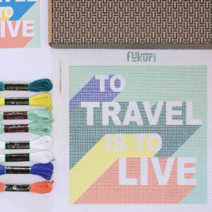 Kit broderie canevas Fukuri – To Travel Is To Live – Image 2