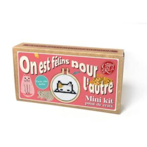 Mini kit point de croix – On est félins pour l’autre – The Crafty Kit Company (Écosse) – Image 2