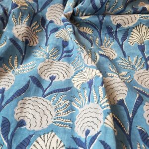 Marines blue Flora – Block Print <b class="prixprod"><br>23 €/m</b>