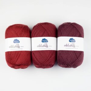 pelote de laine Kremke Edelweiss Classic 4ply Deep Purple, profond naturel non superwash en laine et polyamide recyclé