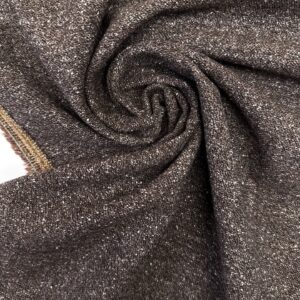 Tweed laine italien chiné gris-brun, 310 g/m², 160 cm, texture serrée pour costume et tailleur