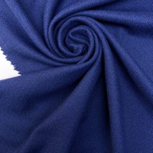 Tweed de laine bleu profond, texture serrée, 400 g/m², 140 cm, deadstock Italie pour manteaux