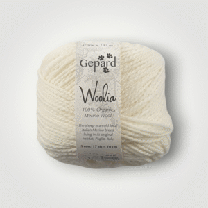 pelote de laine Gepard Woolia Crème, 100 % mérinos biologique blanc naturel non superwash