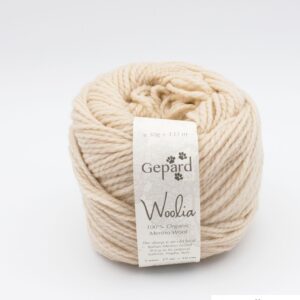 pelote de laine Gepard Woolia Café Latte, 100 % mérinos biologique beige naturel non superwash