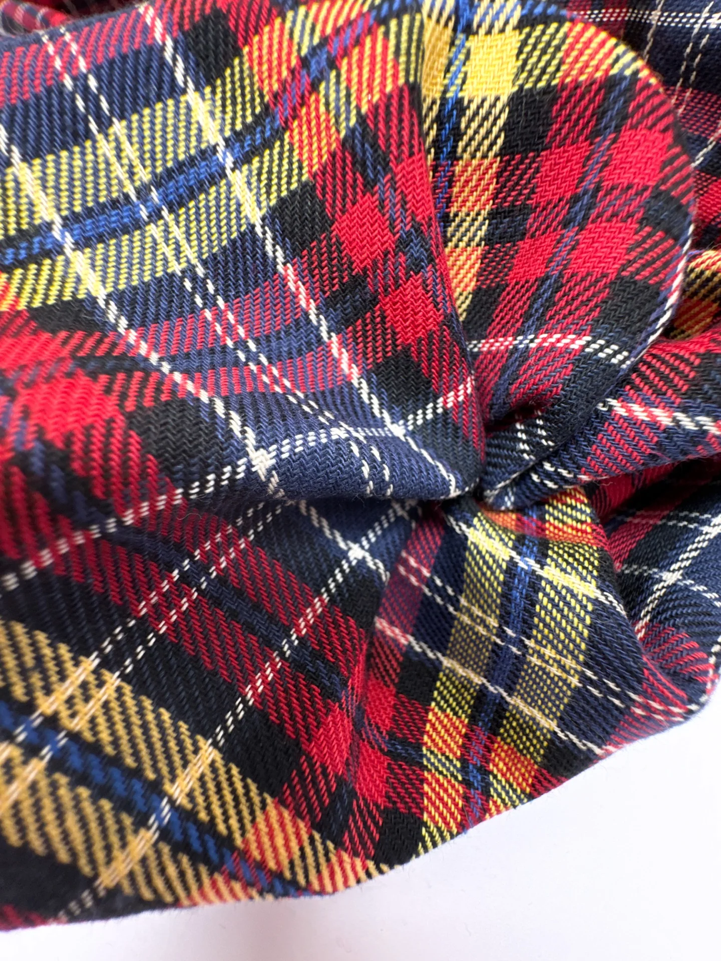 Tweed coton italien à carreaux multicolores rouge jaune bleu, 155 g/m², 152 cm, non extensible