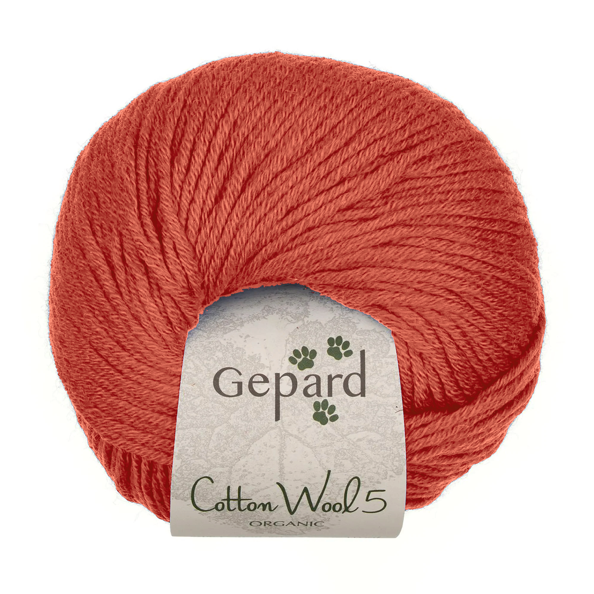 Pelote de laine Gepard CottonWool 5 Organic 208 Corail, fil aran corail en coton biologique et mérinos extrafine, chez Atelier Léonie