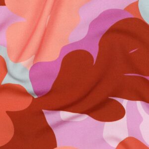 Viscose Ecovero Calypso imprimé floral graphique pour robe fluide, blouse ou jupe légère