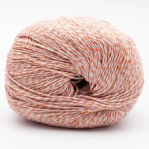 Pelote Reborn Denim Colori Kremke Mix Saumon Rouge 5559, fil coton denim recyclé pour tricot