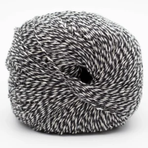 Pelote Reborn Denim Colori Kremke Mix Noir Blanc 5575, fil coton denim recyclé pour tricot et crochet