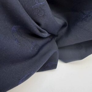 Tissu Coton Jacquard Ancres Encre bleu nuit violacé avec ancres ton sur ton pour chemise et blouse