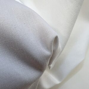 Tissu Sergé Stretch Ivoire blanc en coton élasthanne deadstock France pour chemise, pantalon et jupe