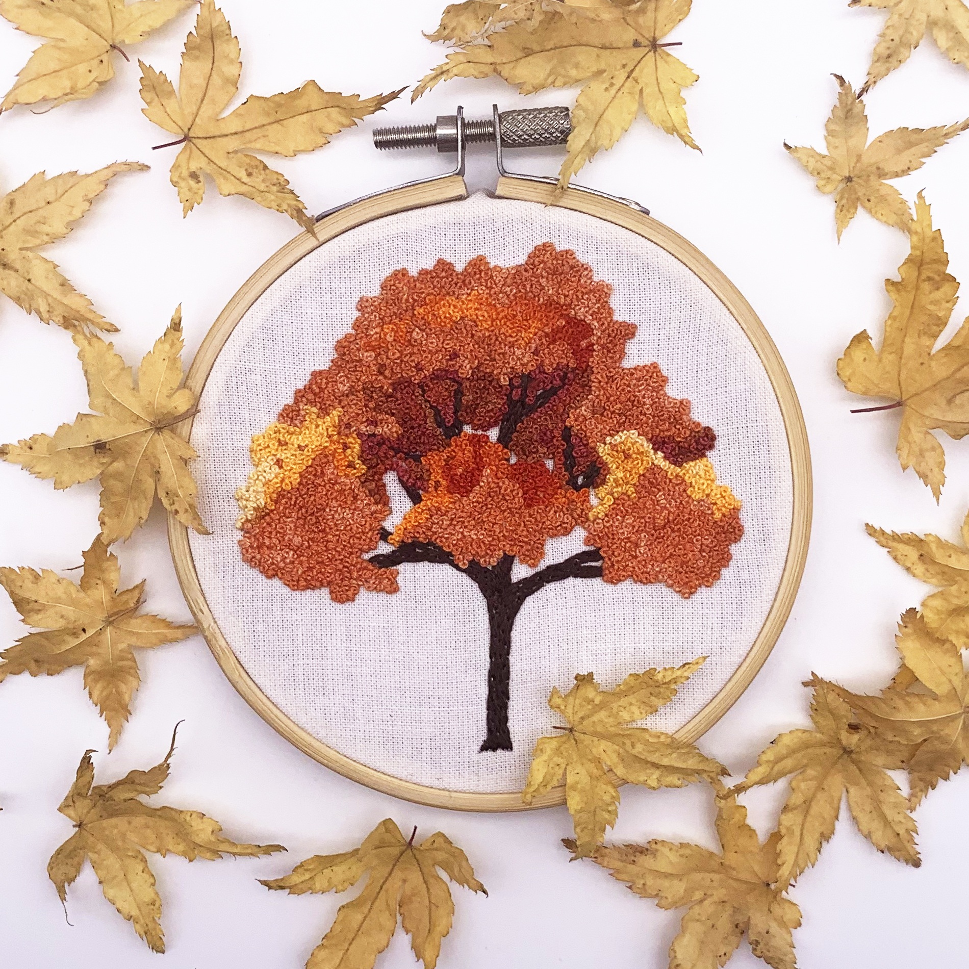 kit broderie autumn tree mini cinnamon stitching atelier leonie 01